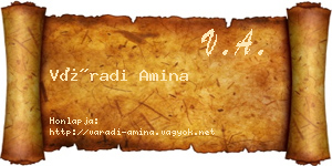 Váradi Amina névjegykártya